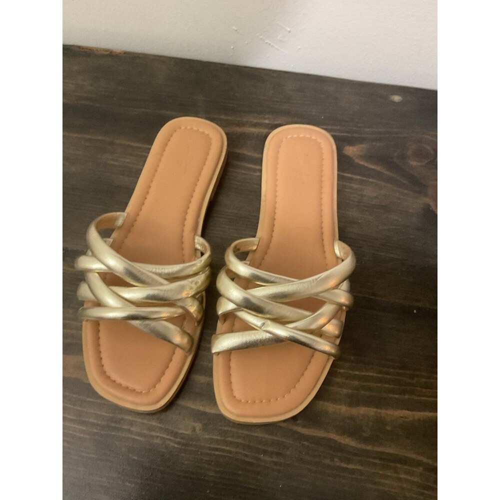 Women's Rian Slide Sandals - Universal Thread  Gold, Size 8.5